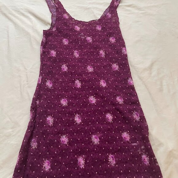 Free People Dresses & Skirts - Free People | Intimately Purple Floral Lace Slip Dress | Size M | Used